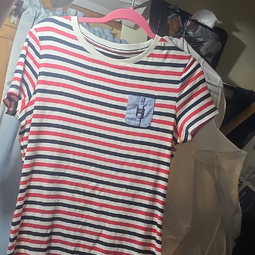 Tommy Hilfiger Striped Red and Blue Midi Dress